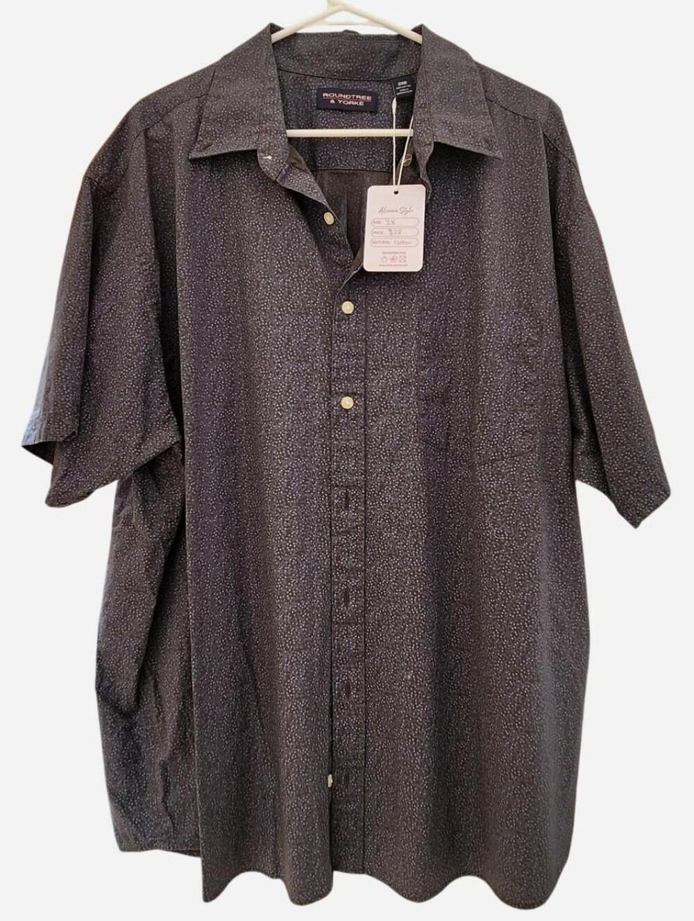 Vintage Blue Pattern Cotton Button Down